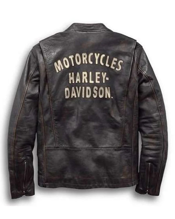 Harley Davidson Sleeve Stripe Leather Jacket