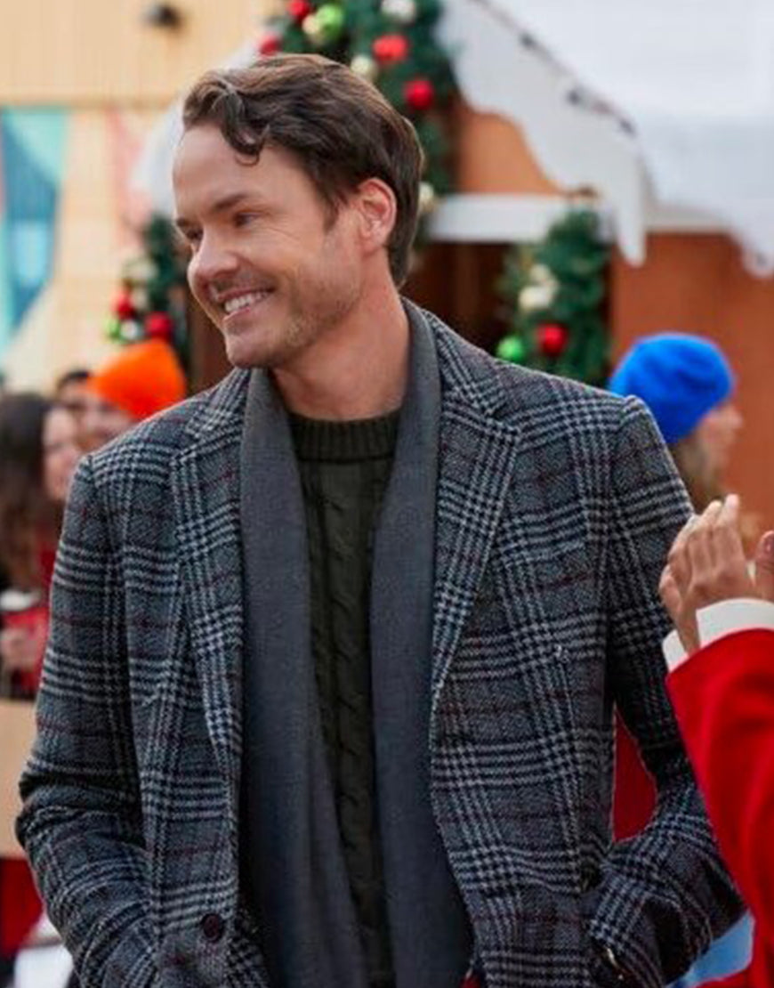 Magic In Mistletoe 2023 Paul Campbell Plaid Coat