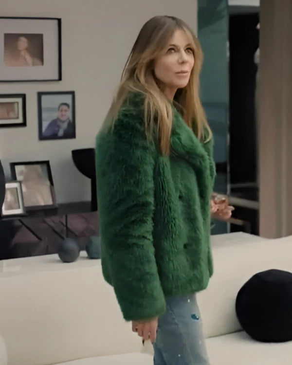 High Potential 2024 Kaitlin Olson Green Fur Coat