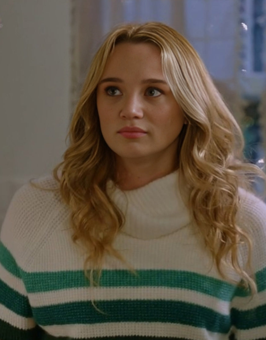 HolidayTouchdownAChiefsLoveStory2024HunterKingStripedSweater