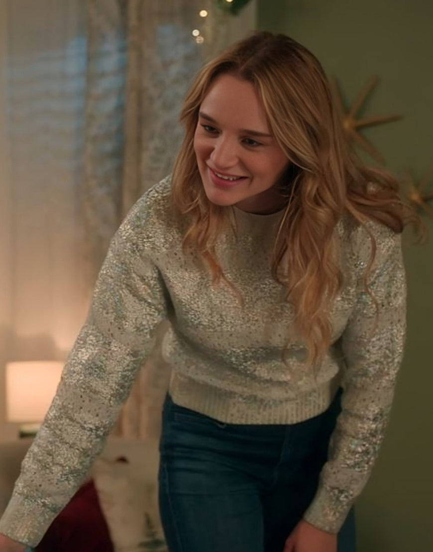 HolidayTouchdownAChiefsLoveStoryAlanaHigmanSilverEmbellishedSweater