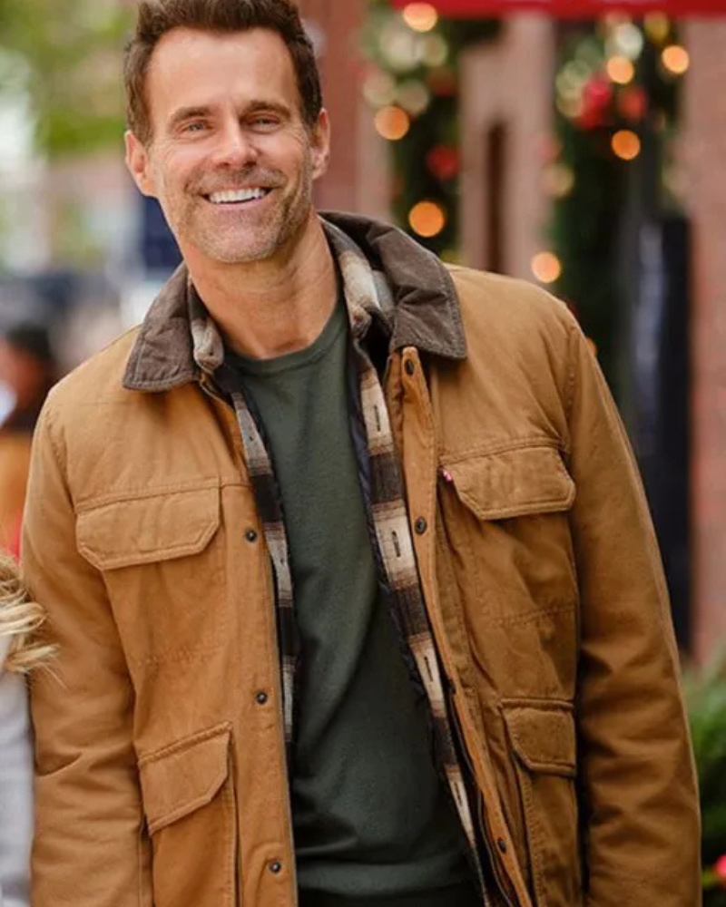 Home Sweet Christmas 2024 Cameron Mathison Brown Jacket
