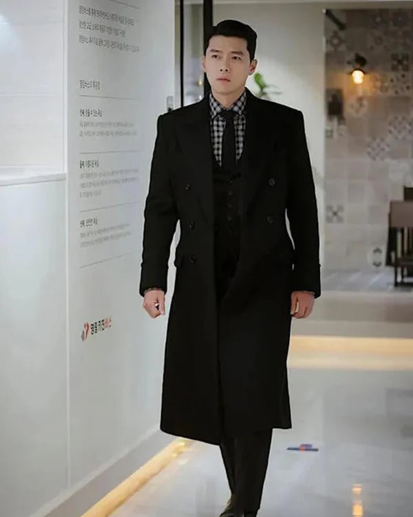 Hyun Bin CLOY Black Long Coat