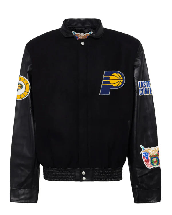 Indiana Pacers Black Wool & Leather Jacket