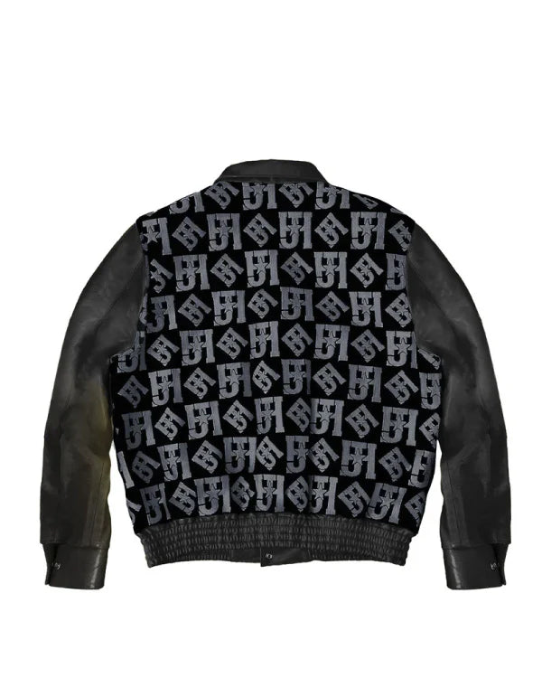 JH Monogram Wool & Leather Jacket