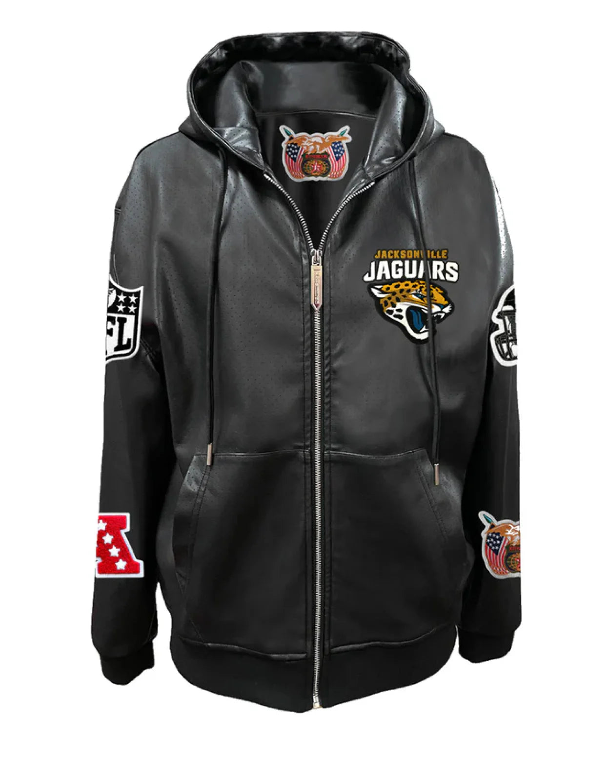 Jacksonville Jaguars Lightweight Vegan Zip-up Hooded Jacket