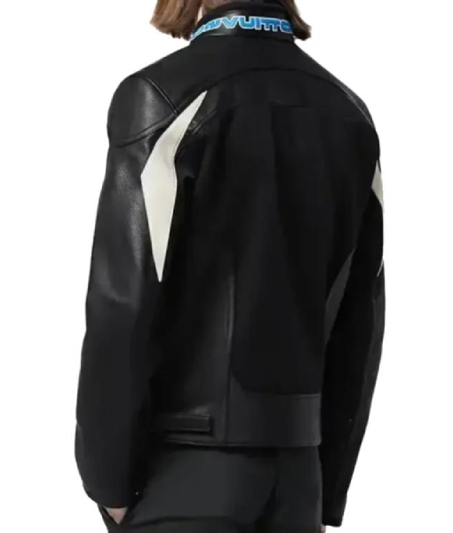 Jalen Hurts Black Leather Biker Jacket