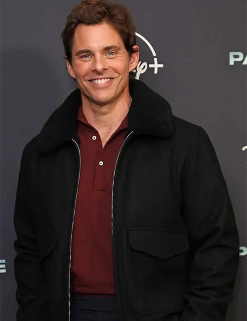 James Marsden Paradise Black Fur Bomber Jacket