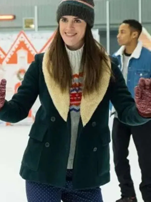 JaneHappiestSeasonMaryHollandGreenShearlingPeacoat
