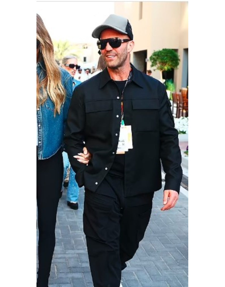 Jason Statham F1 Abu Dhabi Grand Prix 2023 Black Jacket