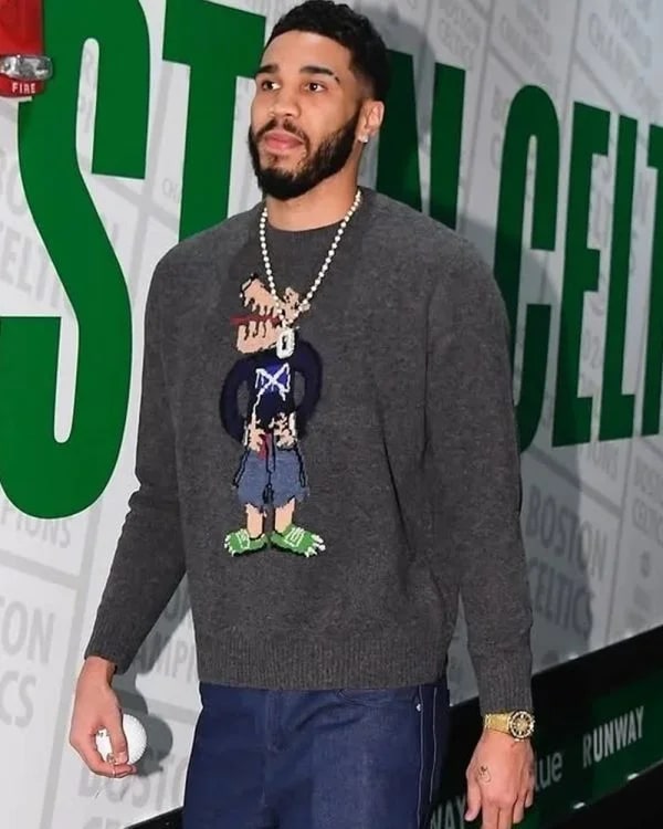 Jayson Tatum Dark Grey Scots Wolf Sweater