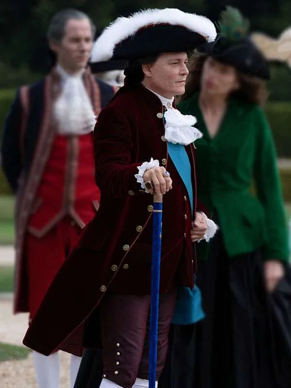Jeanne Du Barry Johnny Depp Maroon Velvet Coat