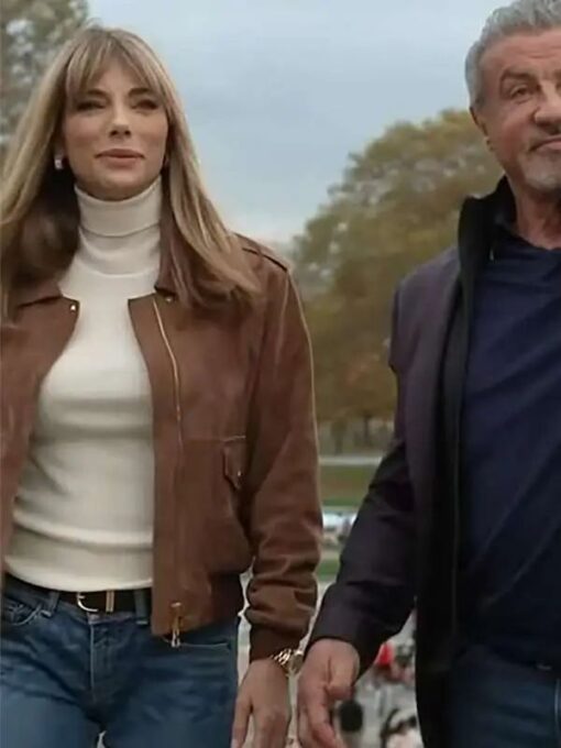 The Family Stallone 2023 Jennifer Flavin Suede Jacket