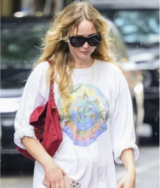 Jennifer Lawrence Boho Dressed-Down T-Shirt