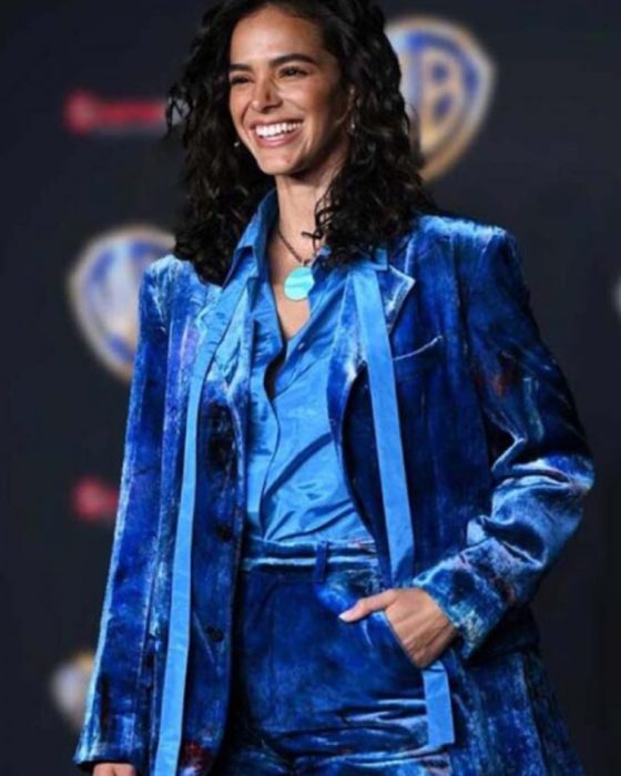 Blue Beetle 2023 Bruna Marquezine Blue Velvet Blazer