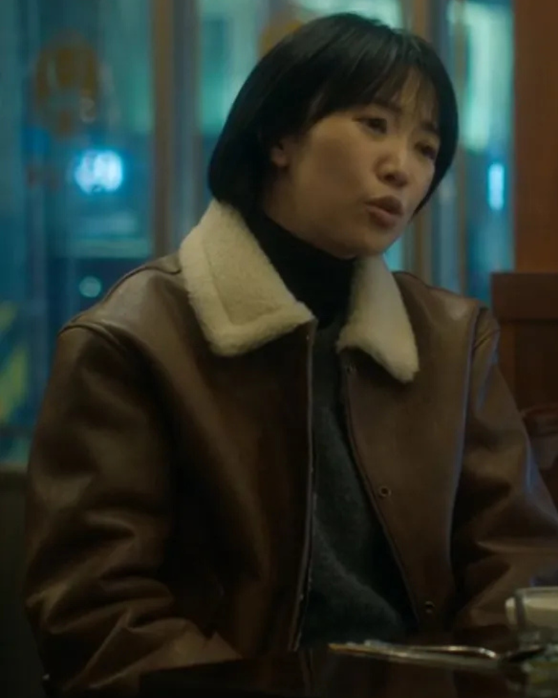 Si-jeong The Trunk Brown Shearling Leather Jacket