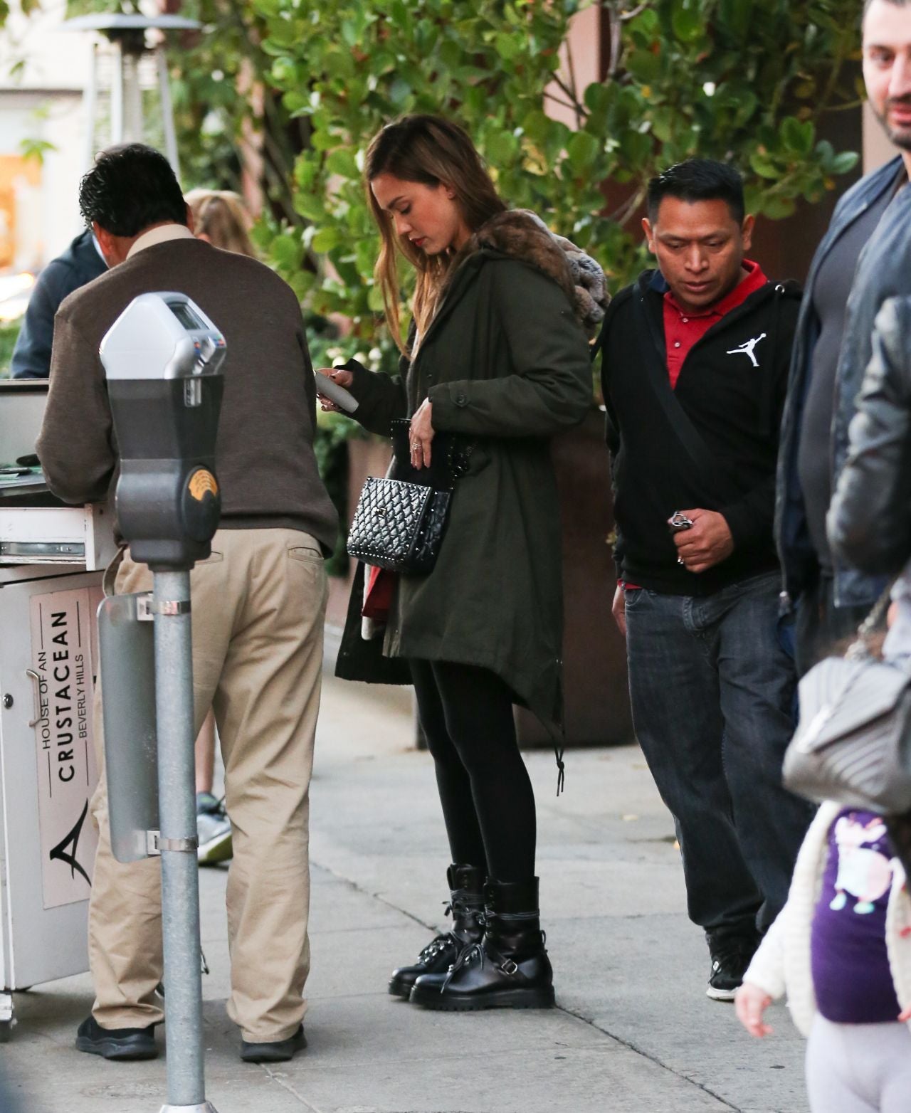 Jessica Alba Out In Beverly Hills Green Jacket