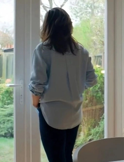 Jill Halfpenny The Feud Blue Shirt