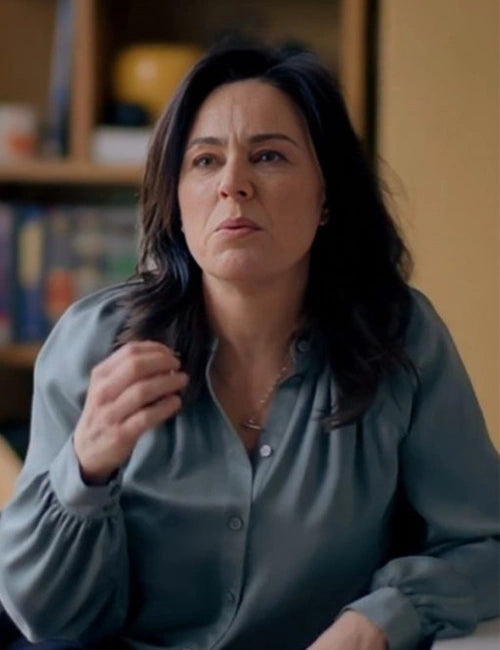 Jill Halfpenny The Feud Grey Shirt
