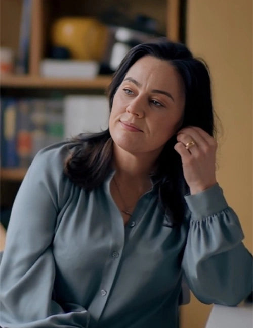 Jill Halfpenny The Feud Grey Shirt
