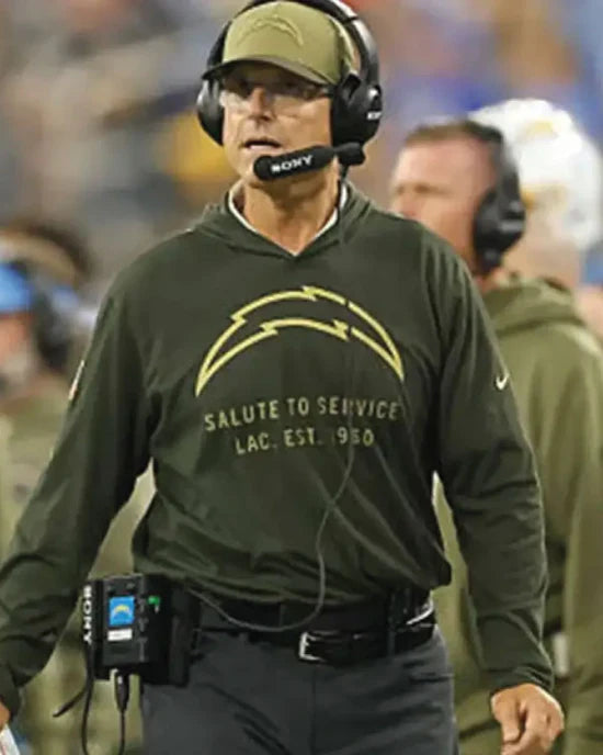 Jim Harbaugh Chargers 2025 Salute to Service Hoodie T-Shirt