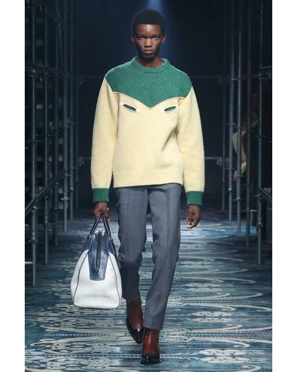 Jimmy Kimmel Live 2025 Nicholas Hoult Green & Beige Sweater