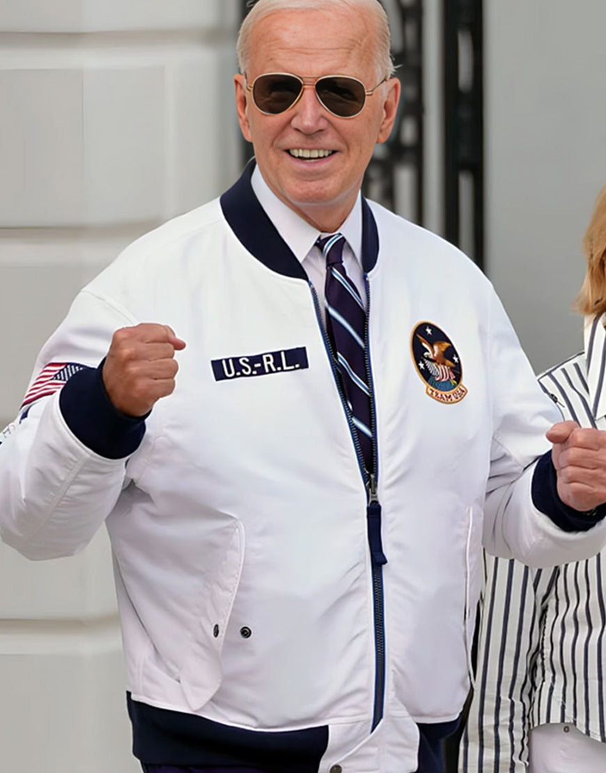 JoeBidenParisOlympics2024TeamUSAWhiteJackets