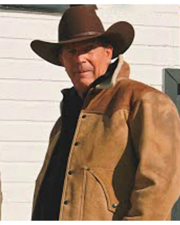 John Dutton Yellowstone Season 3 Fur Collar Brown Leather Jacket