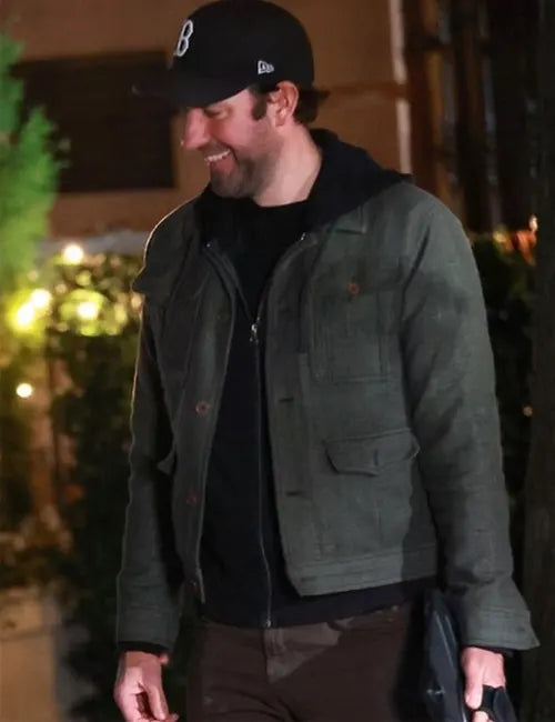 John Krasinski If 2024 Grey Wool Jacket