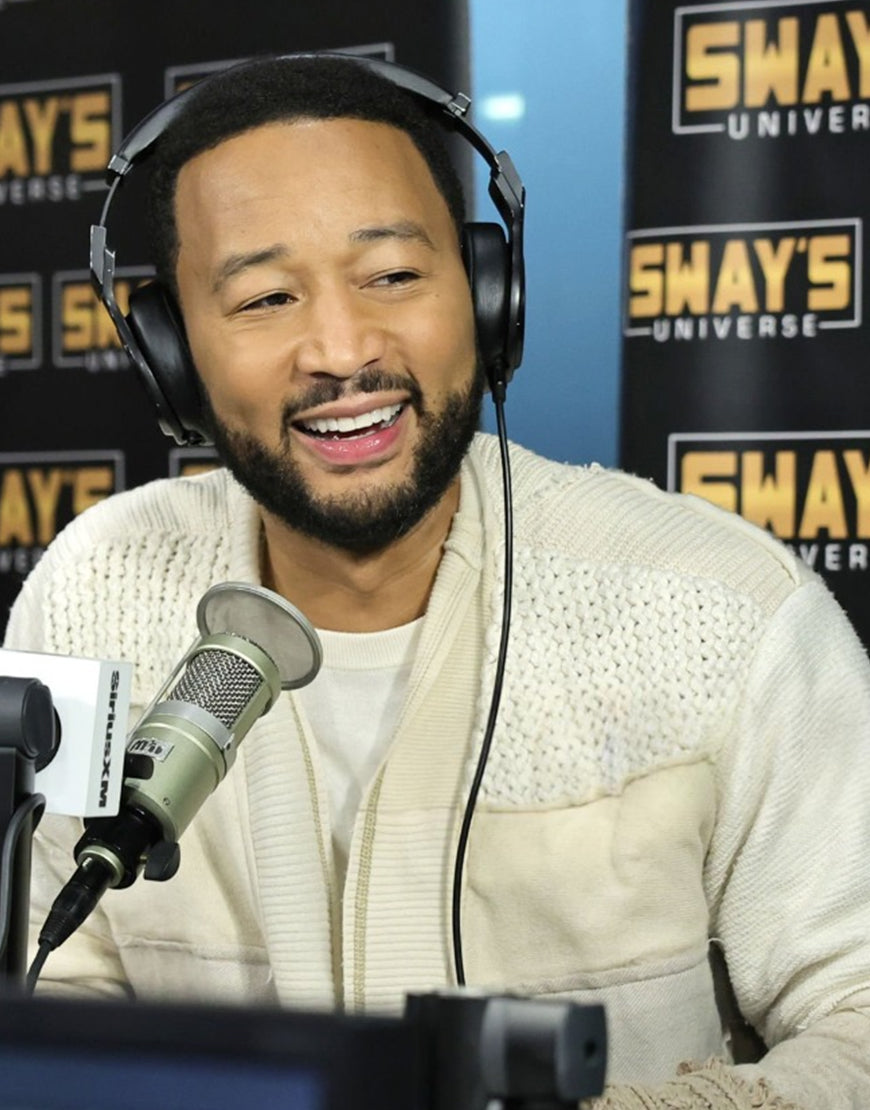 John Legend SiriusXM Studios cardigan
