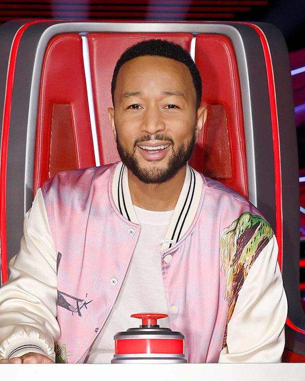 John Legend The Voice S25 Pink Bomber Jacket