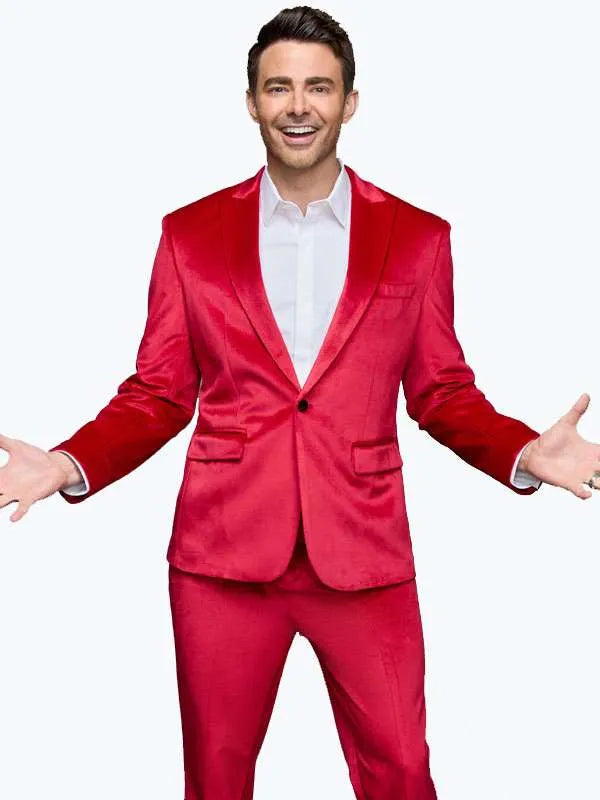 Jonathan Bennett Finding Mr. Christmas Red Blazer