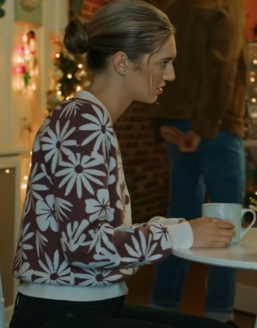 JosieFilmANovelNoel2024KaitlynBernardFloralCardigan