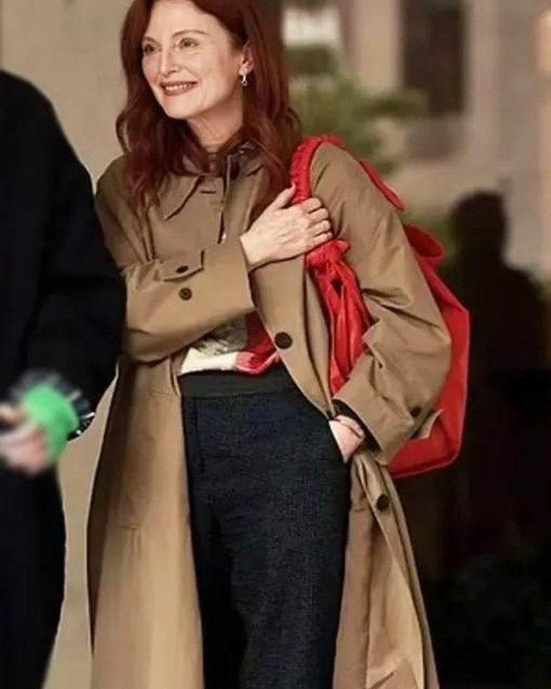 The Room Next Door 2024 Julianne Moore Brown Coat