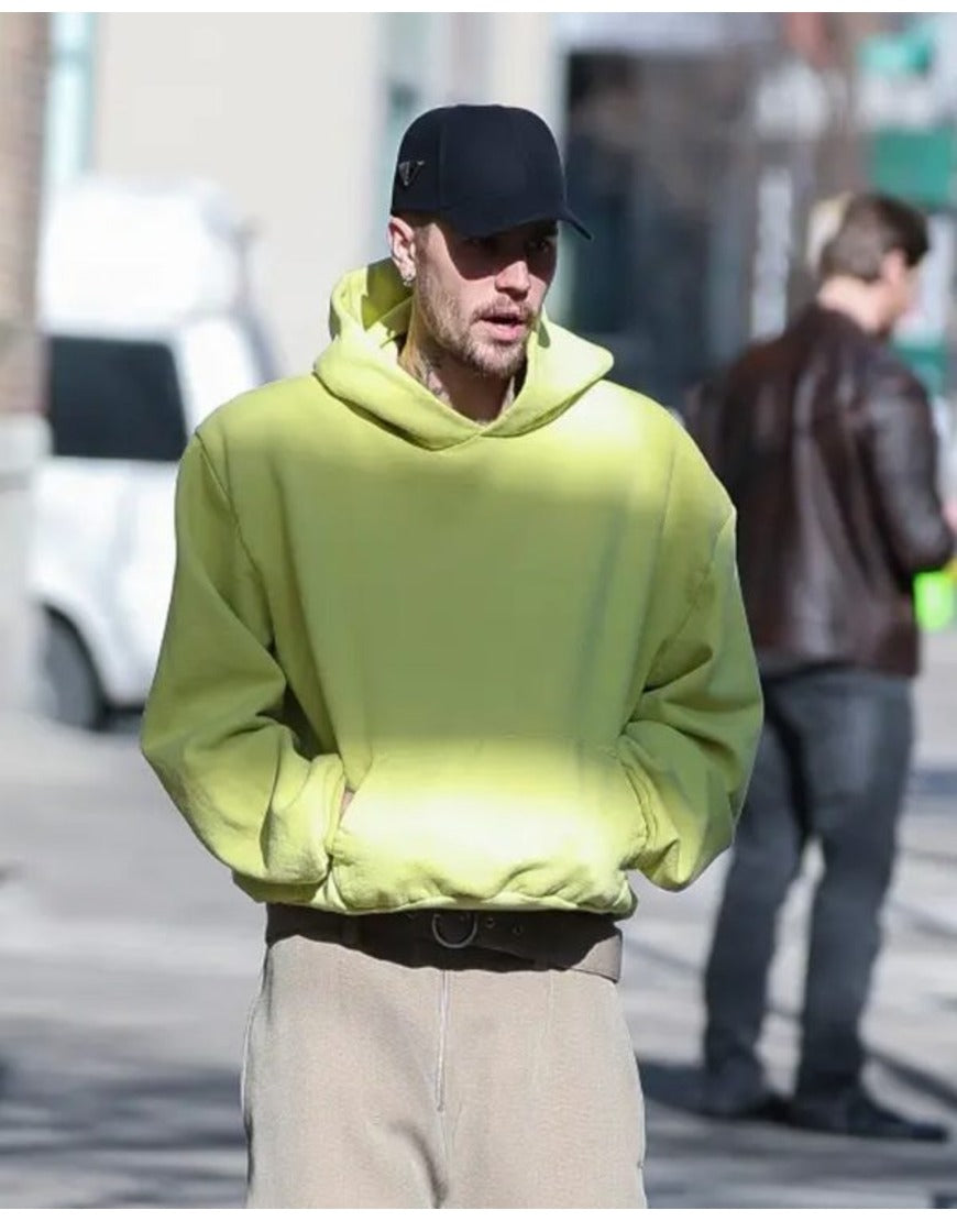 Justin Bieber NYC 2025 Yellow Hoodie