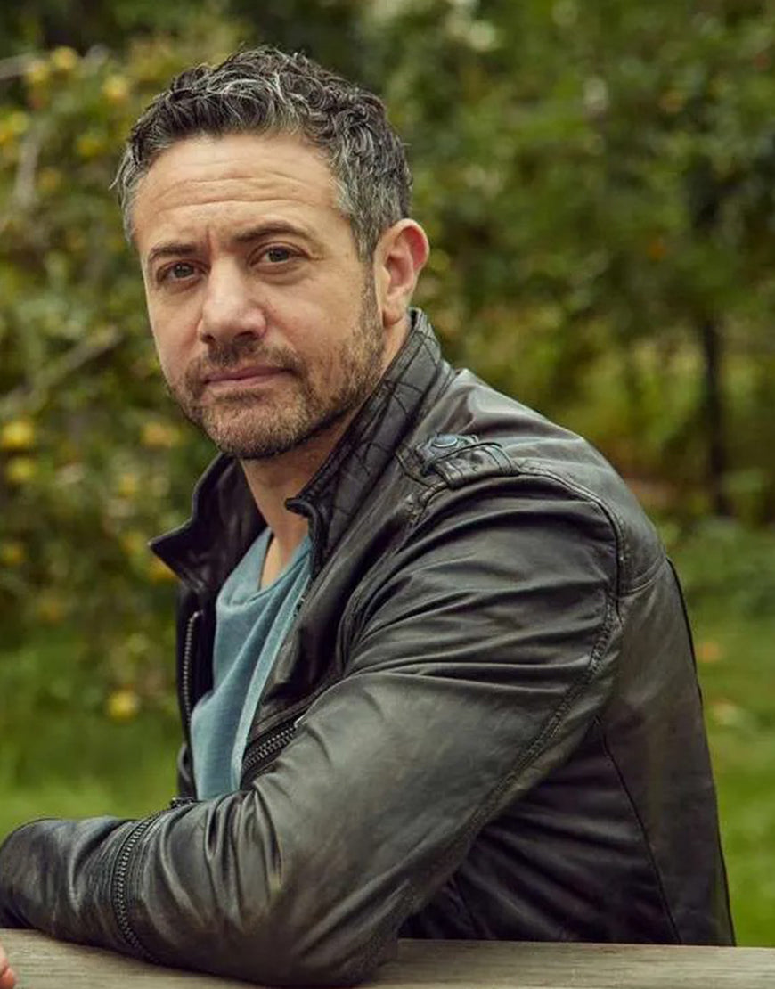 Trigger Point S02 Warren Brown Black Leather Jacket