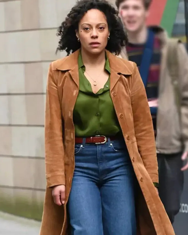 KatDonovanMissingYou2025BrownLeatherCoat