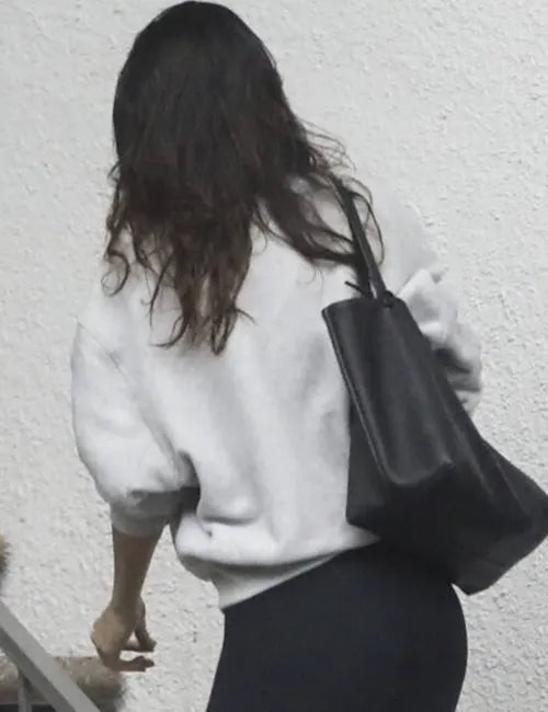 Kendall Jenner Grey Oversize Polar Fleece Jacket