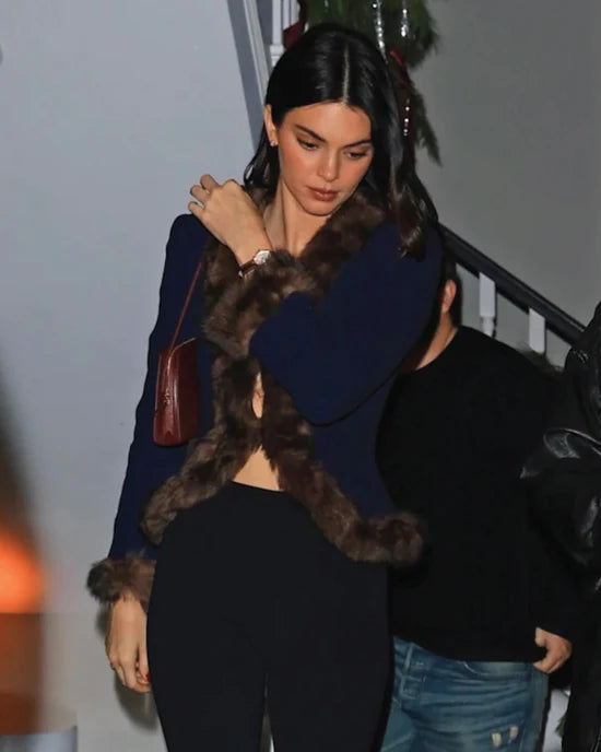 Kendall Jenner Wool Crepe Blue Jacket