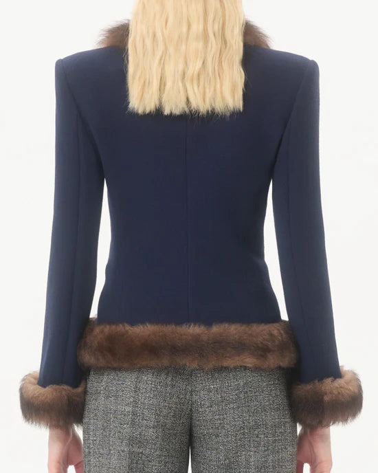Kendall Jenner Wool Crepe Blue Jacket