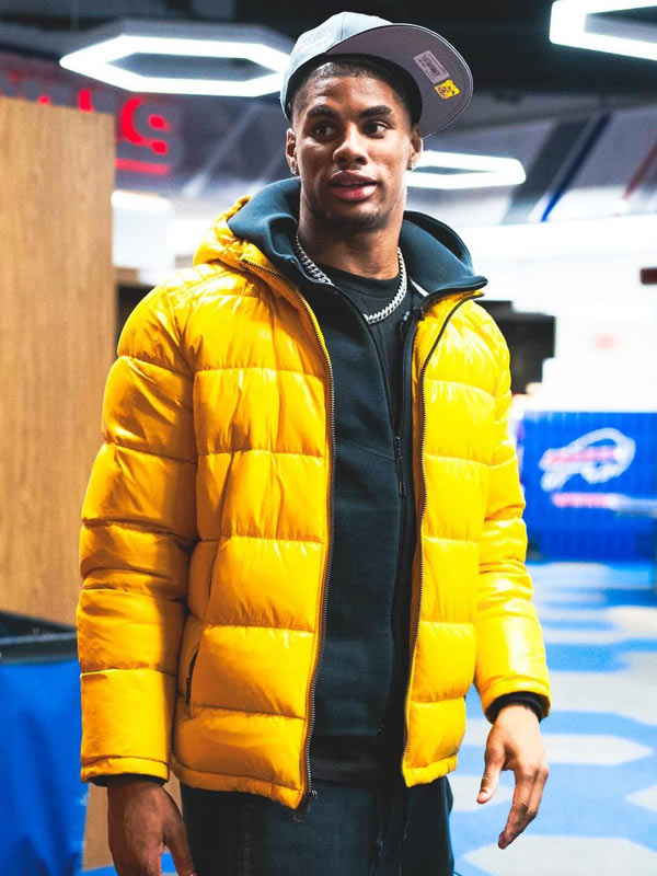 Keon Coleman NFL Yellow Hooded Jacket