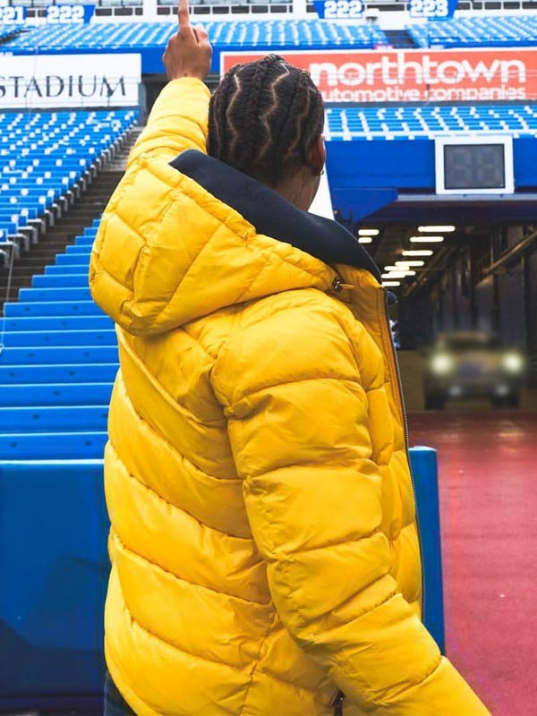 Keon Coleman NFL Yellow Hooded Jacket