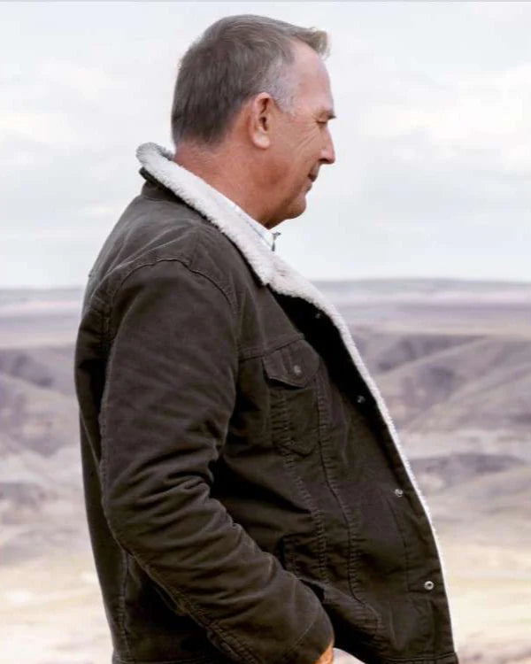 Kevin Costner Yellowstone Brown Suede Leather Jacket