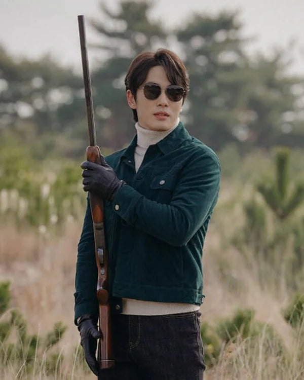 CLOY Kim Jung-hyun Green Suede Jacket
