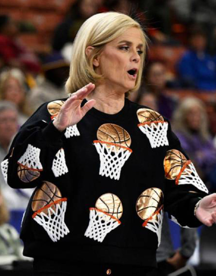 Kim Mulkey Black Basketball Hoop Sweatshirt