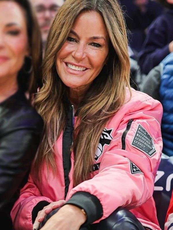 Kelly Bensimon Knicks Pink Flight Jacket