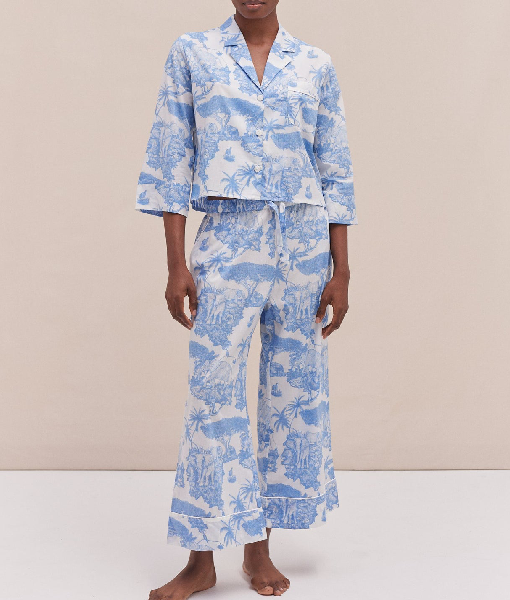 And Just Like That S03 Kristin Davis Blue Printed Pajama Set