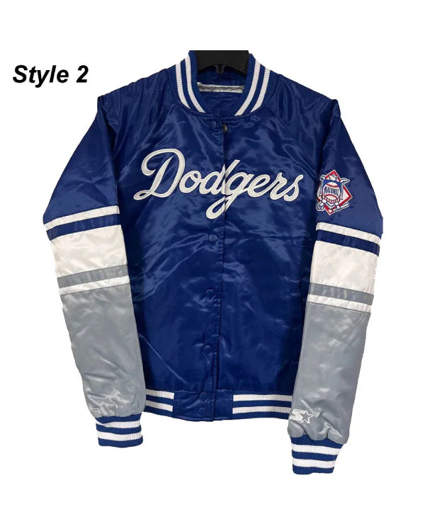 LA Dodgers National Royal Blue Satin Jacket