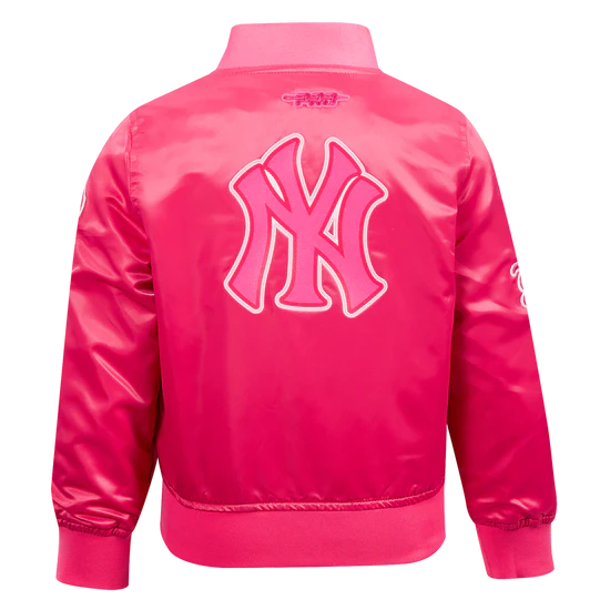 New York Yankees Triple Pink Toddler Girls Satin Jacket