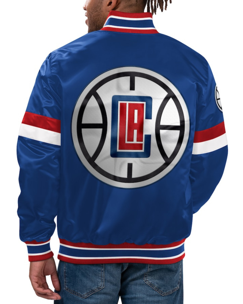 La Clippers Starter Home Game Satin Full-snap Royal Blue Varsity Jacket